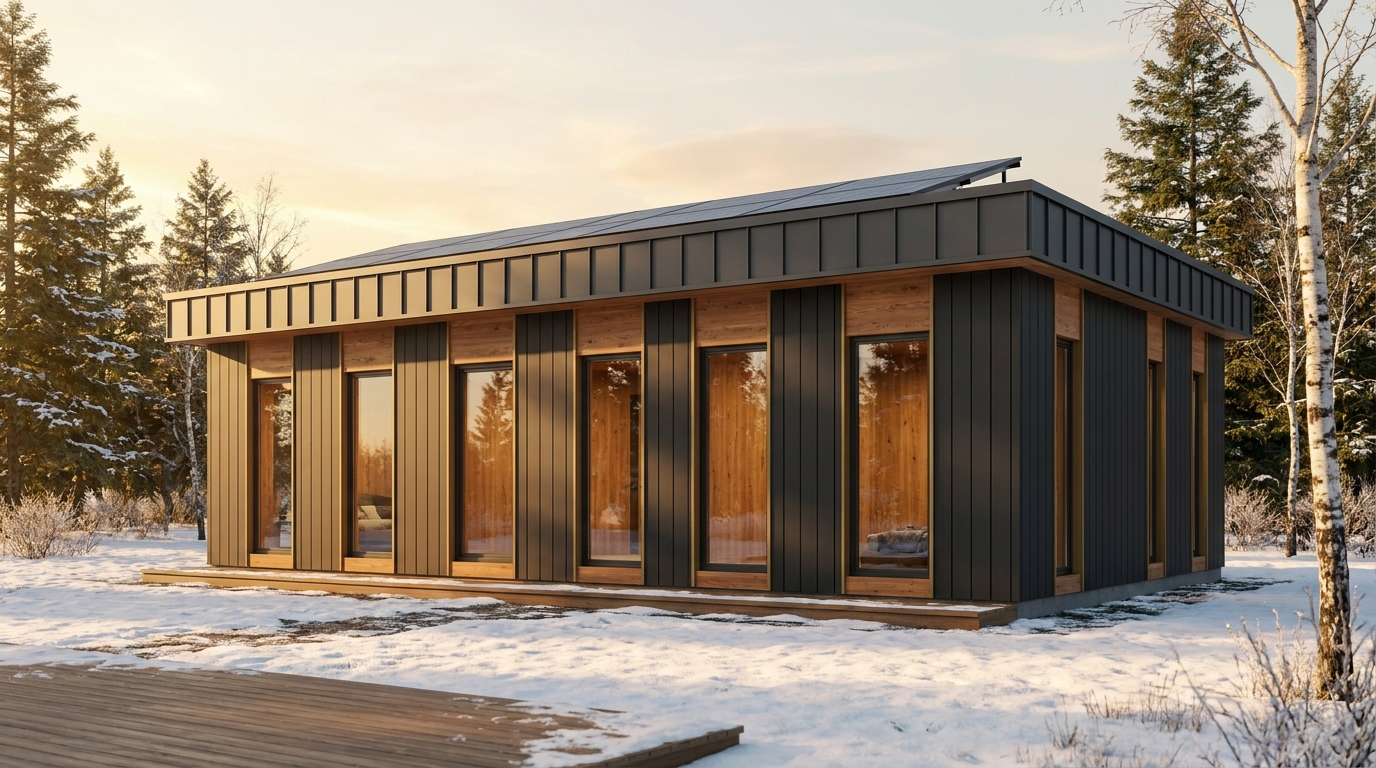 湖の巣 外観 — AI render based on BIM specs
