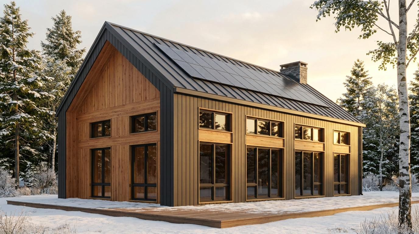 月の家 外観 — AI render based on BIM specs