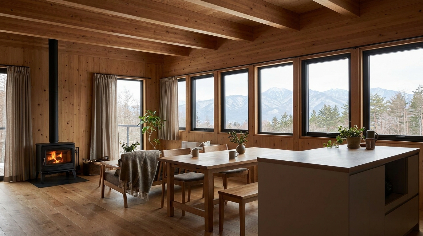霧の小屋 内観