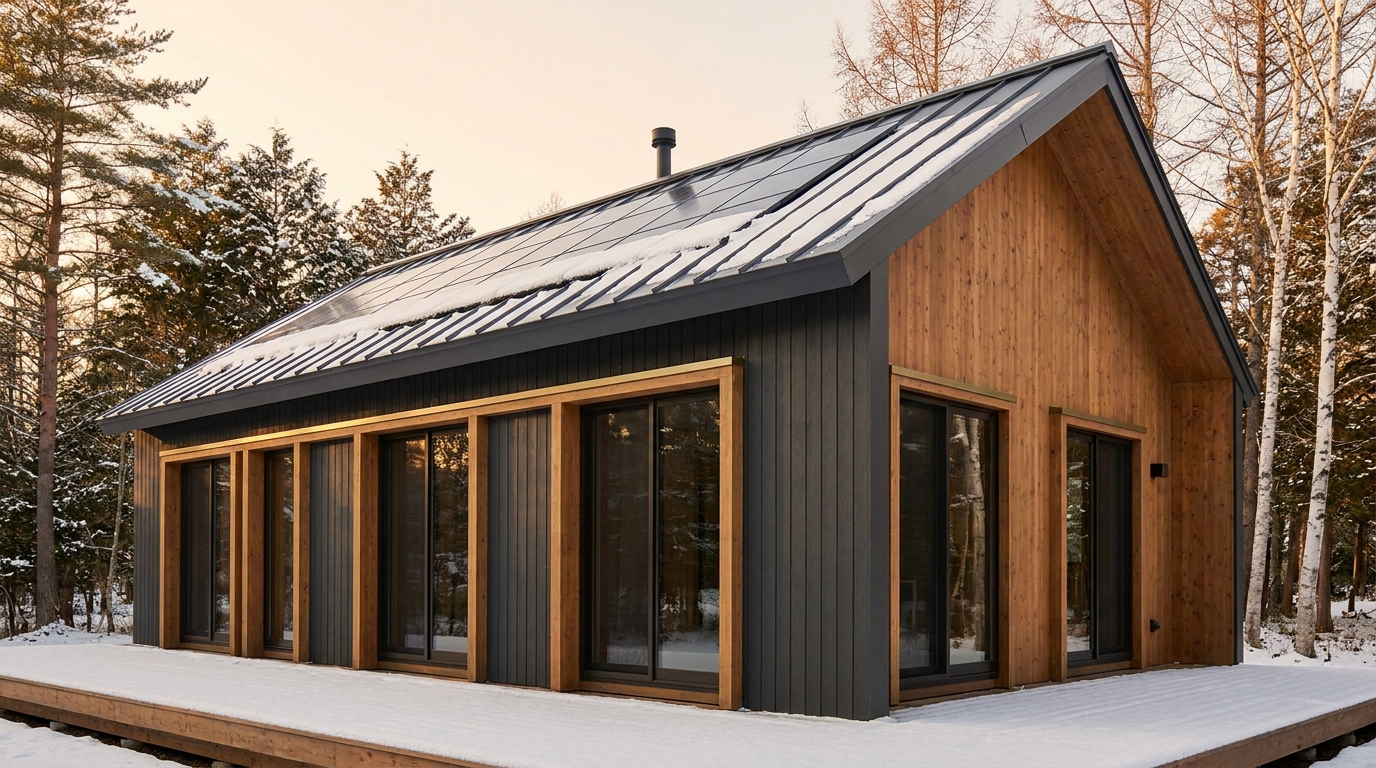 雪の里 外観 — AI render based on BIM specs