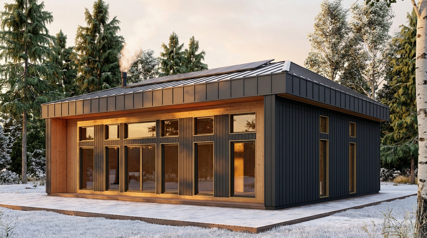 霜の杜 外観 — AI render based on BIM specs