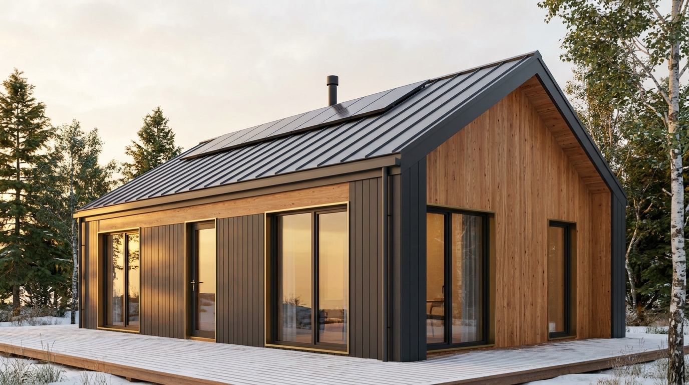 森の巣 外観 — AI render based on BIM specs