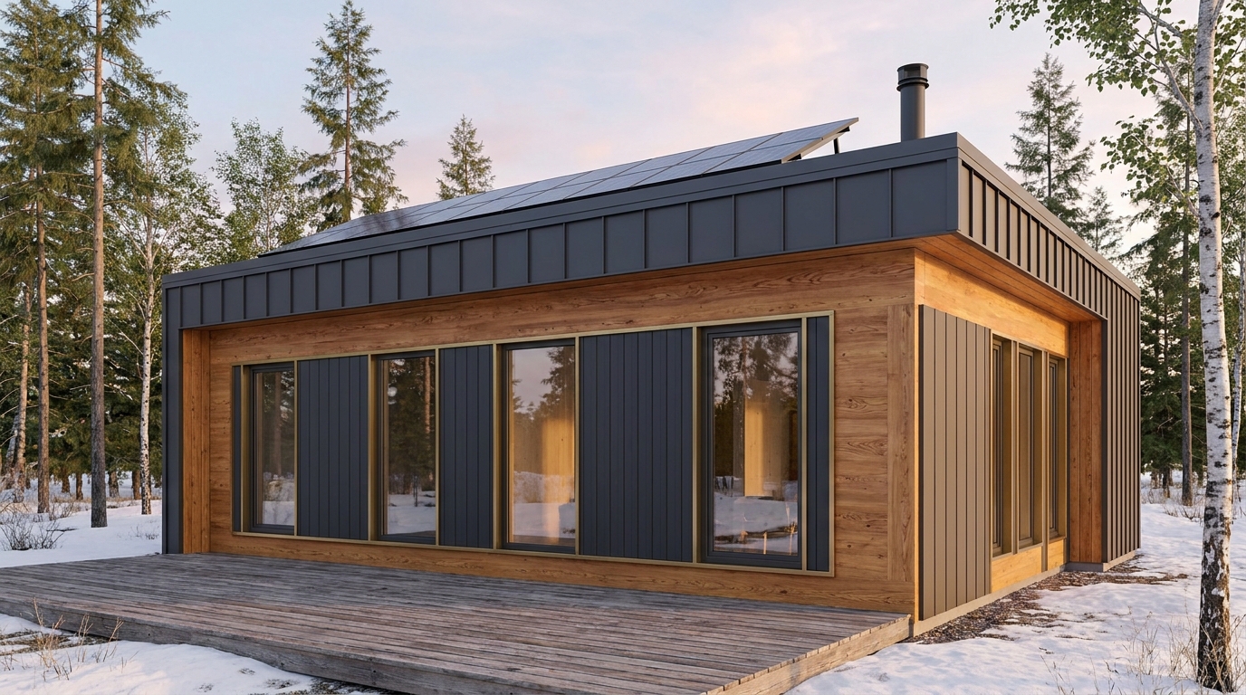 西の蔵 外観 — AI render based on BIM specs