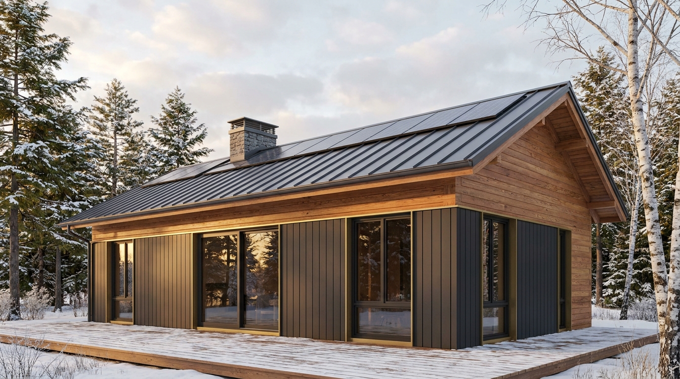 月の庵 外観 — AI render based on BIM specs