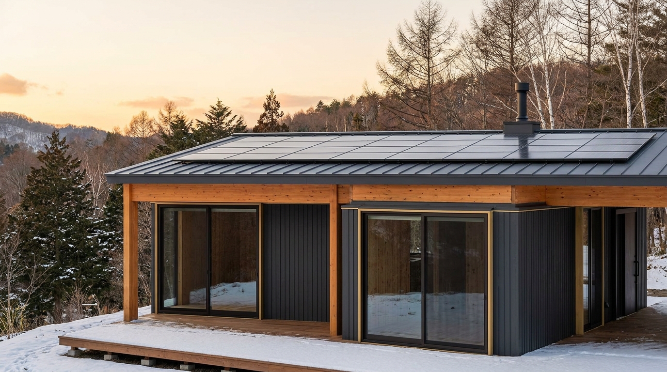 雪の館 外観 — AI render based on BIM specs