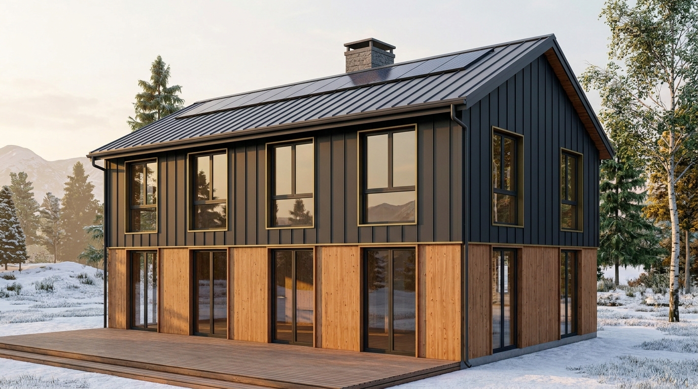 湖の里 外観 — AI render based on BIM specs