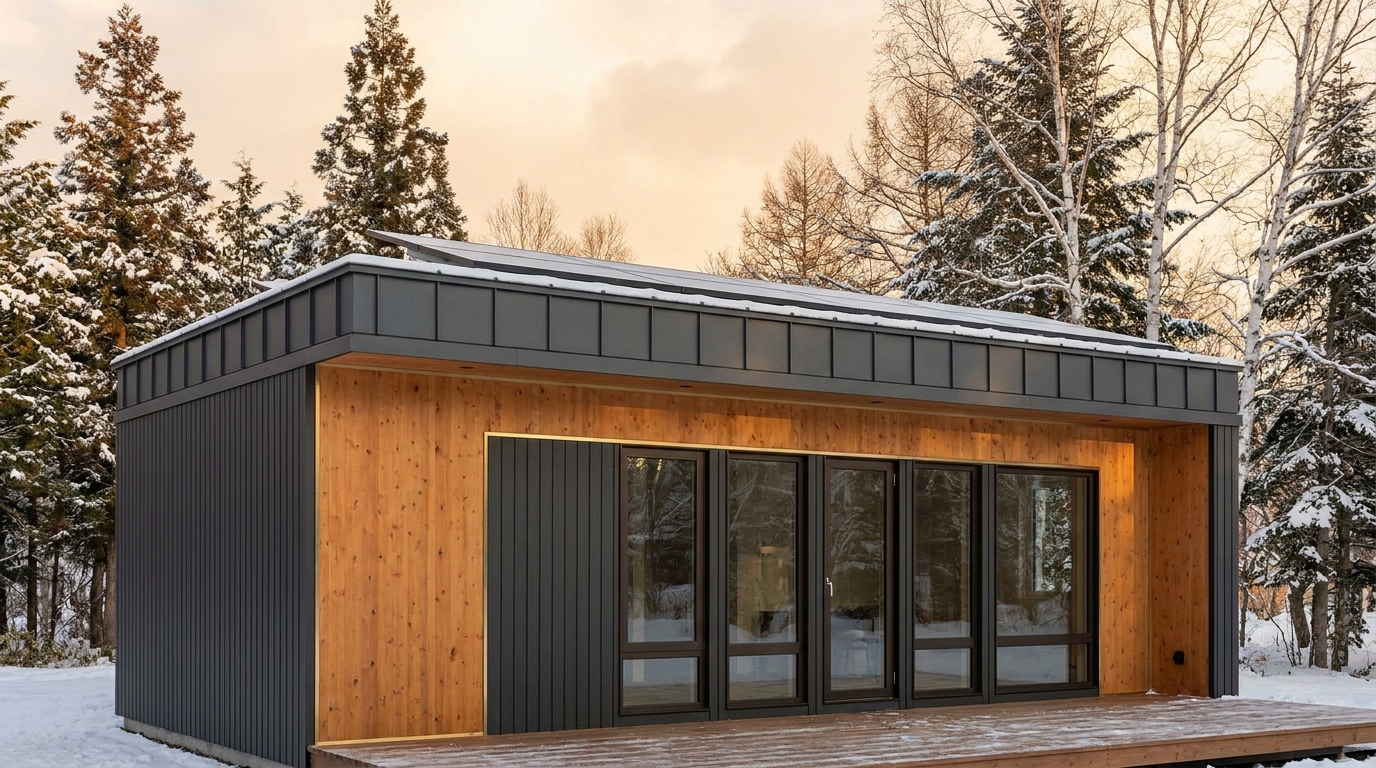 雪の塔 外観 — AI render based on BIM specs