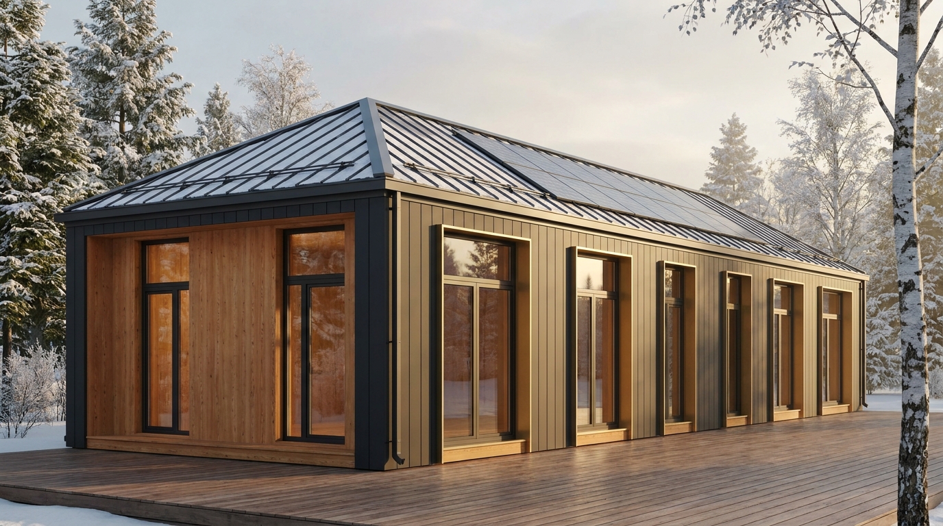 風の杜 外観 — AI render based on BIM specs