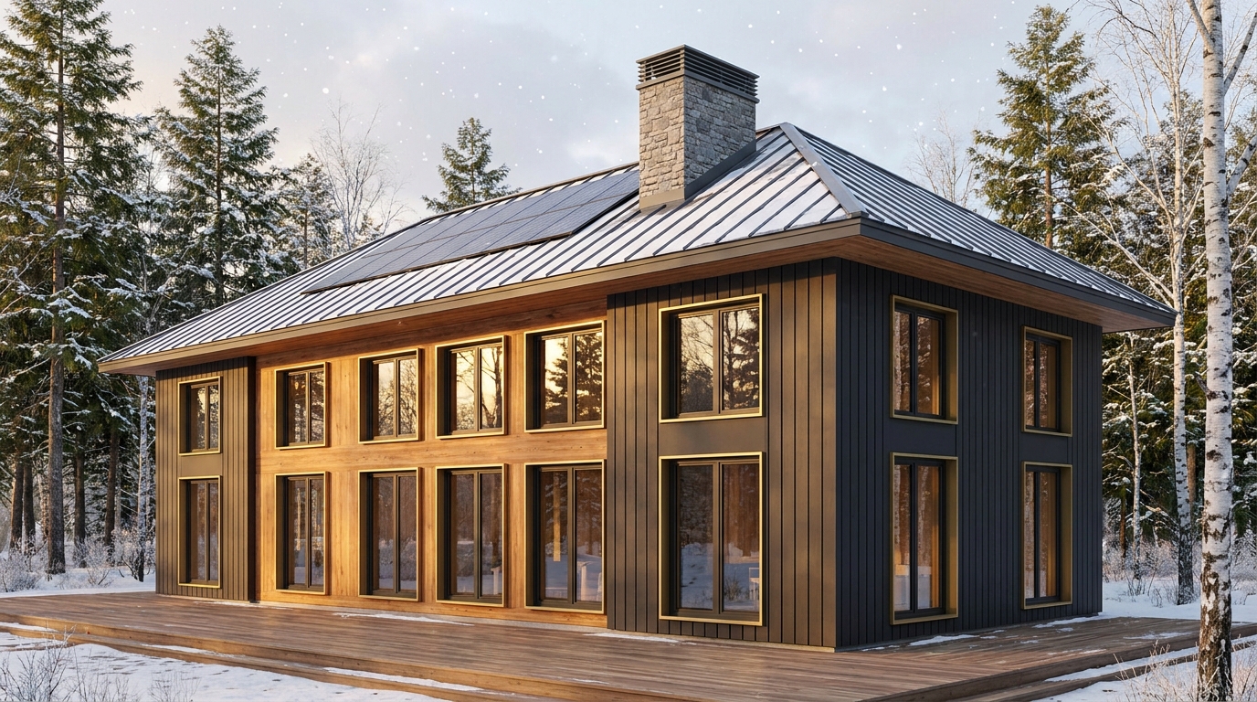 南の家 外観 — AI render based on BIM specs