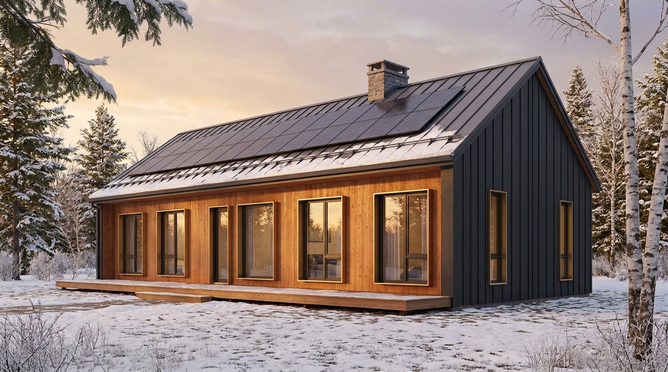 北の蔵 外観 — AI render based on BIM specs