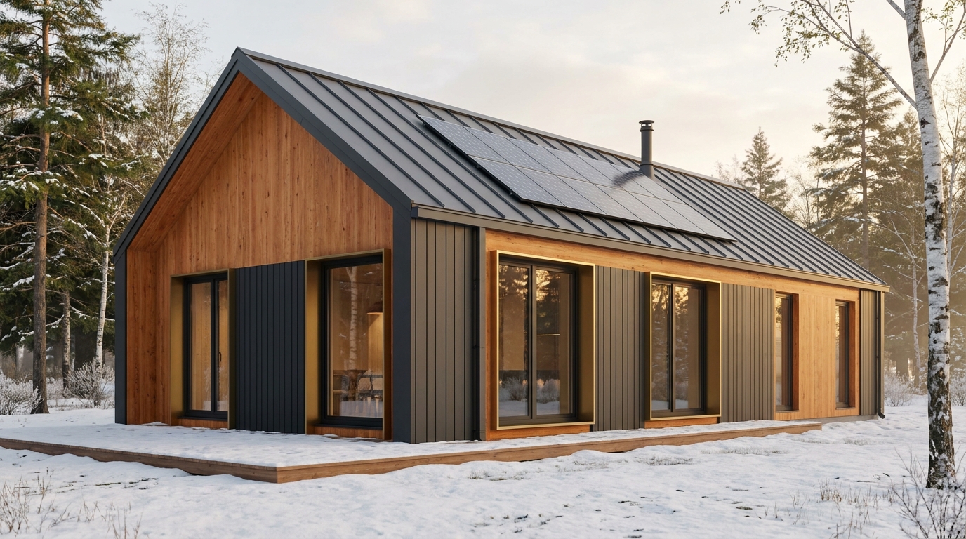 月の小屋 外観 — AI render based on BIM specs