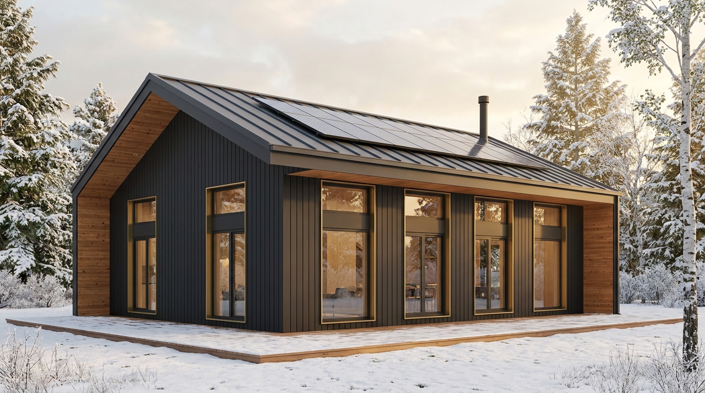 北の蔵 外観 — AI render based on BIM specs
