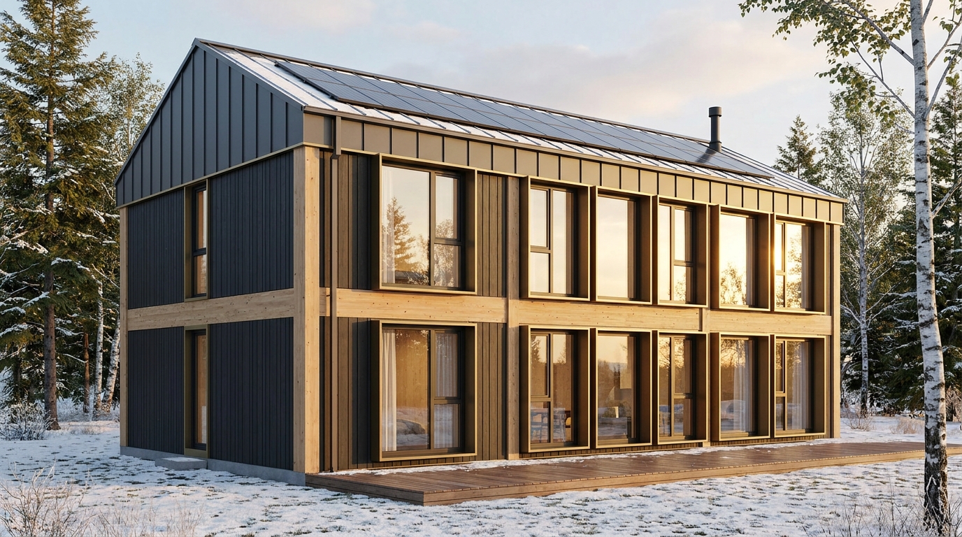 風の砦 外観 — AI render based on BIM specs