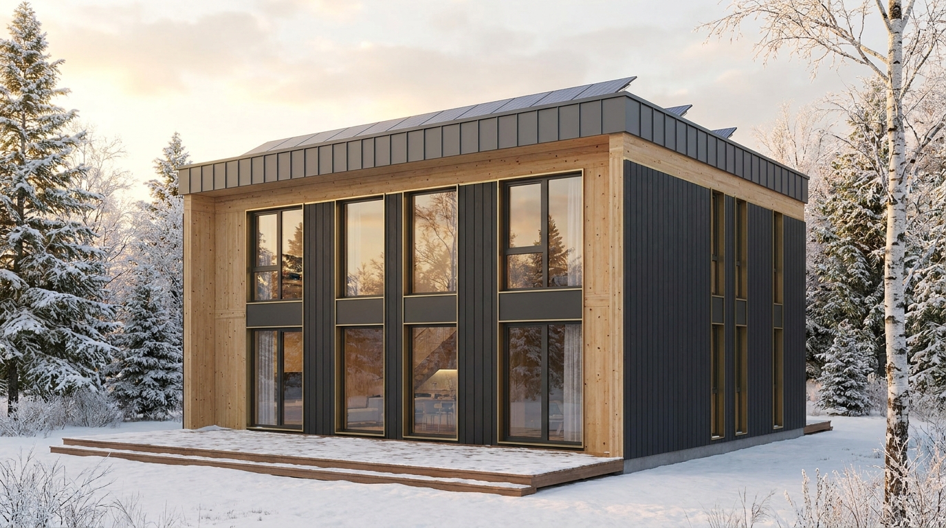 湖の杜 外観 — AI render based on BIM specs
