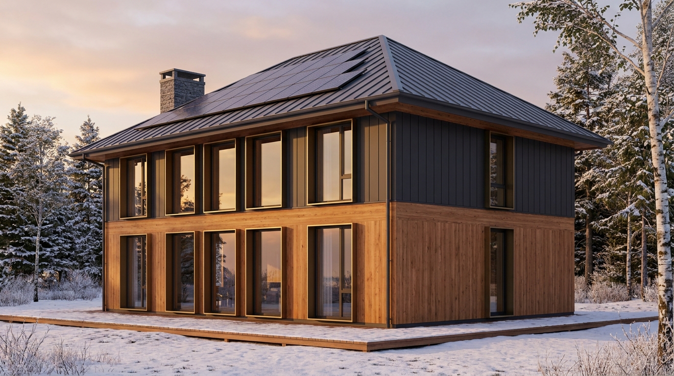 霧の里 外観 — AI render based on BIM specs