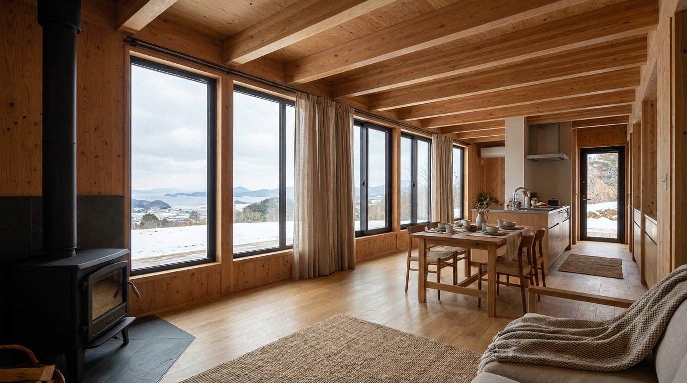 霧の小屋 内観