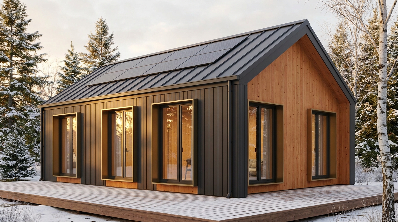 星の小屋 外観 — AI render based on BIM specs
