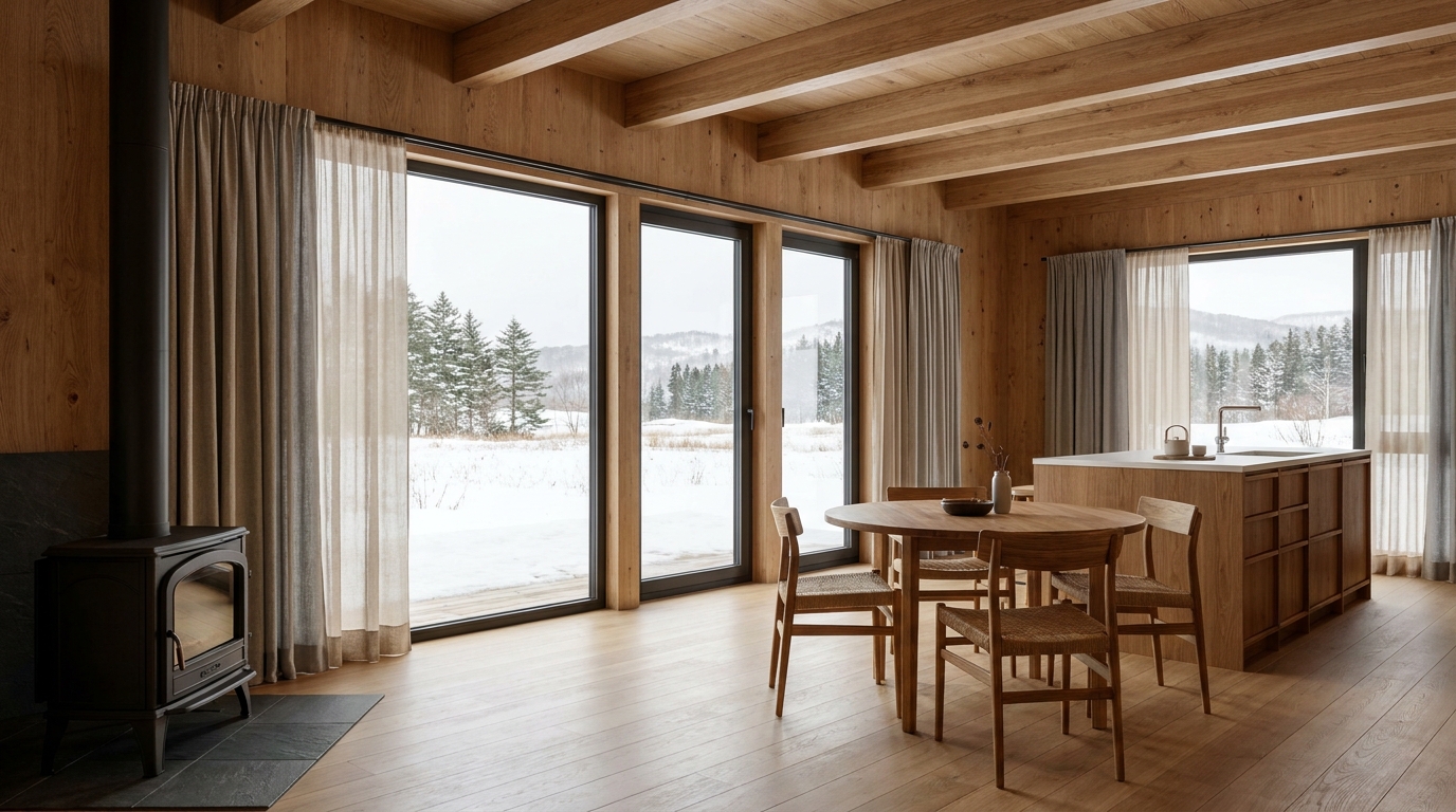 湖の小屋 内観