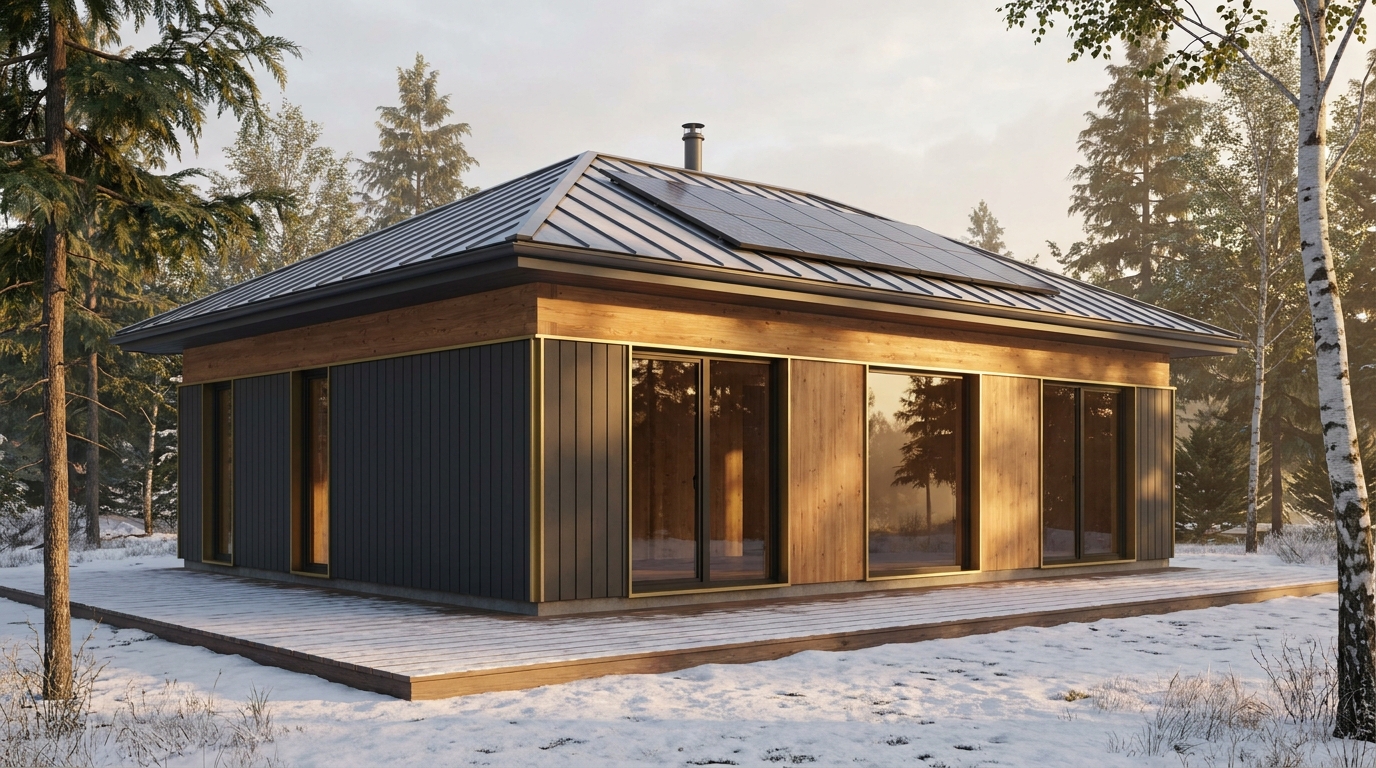 雪の蔵 外観 — AI render based on BIM specs