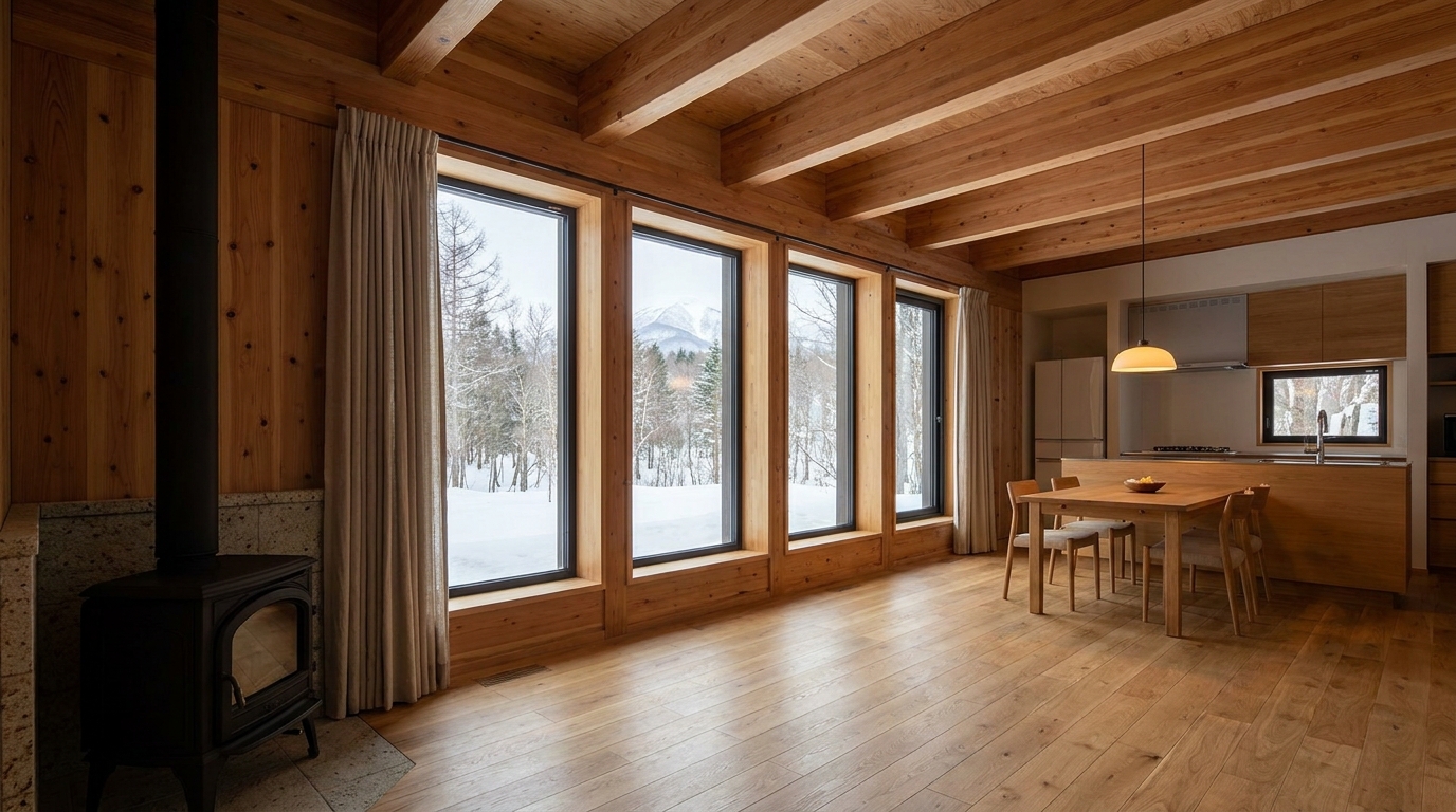 雪の小屋 内観