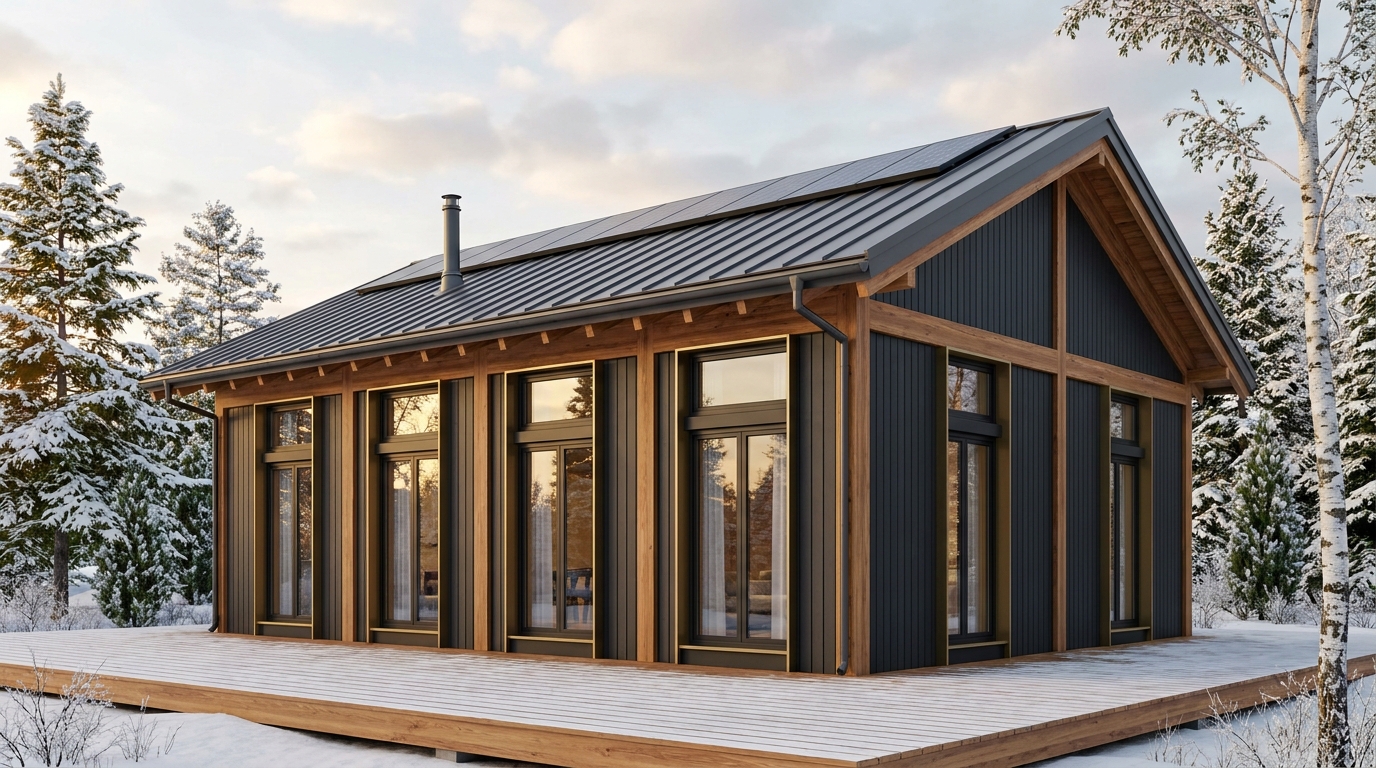 月の家 外観 — AI render based on BIM specs