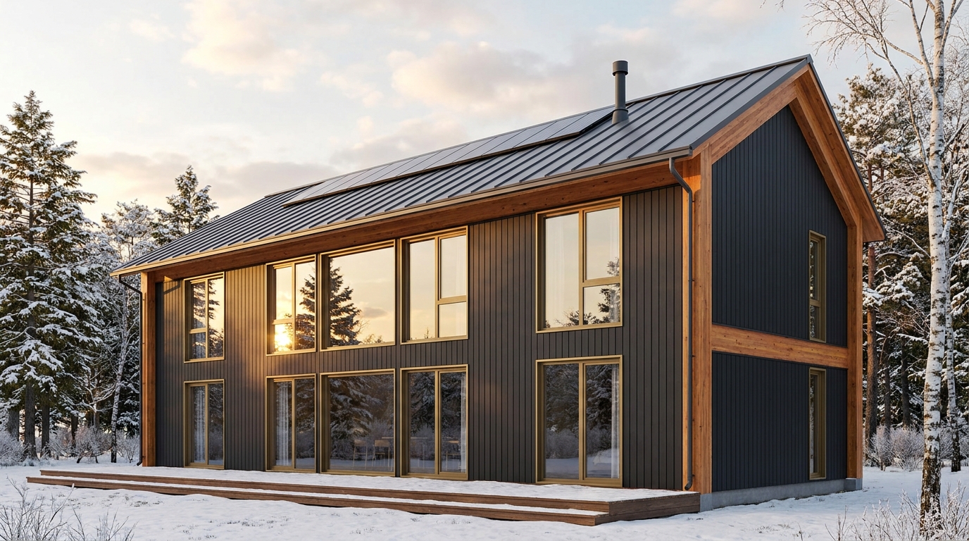 風の庵 外観 — AI render based on BIM specs
