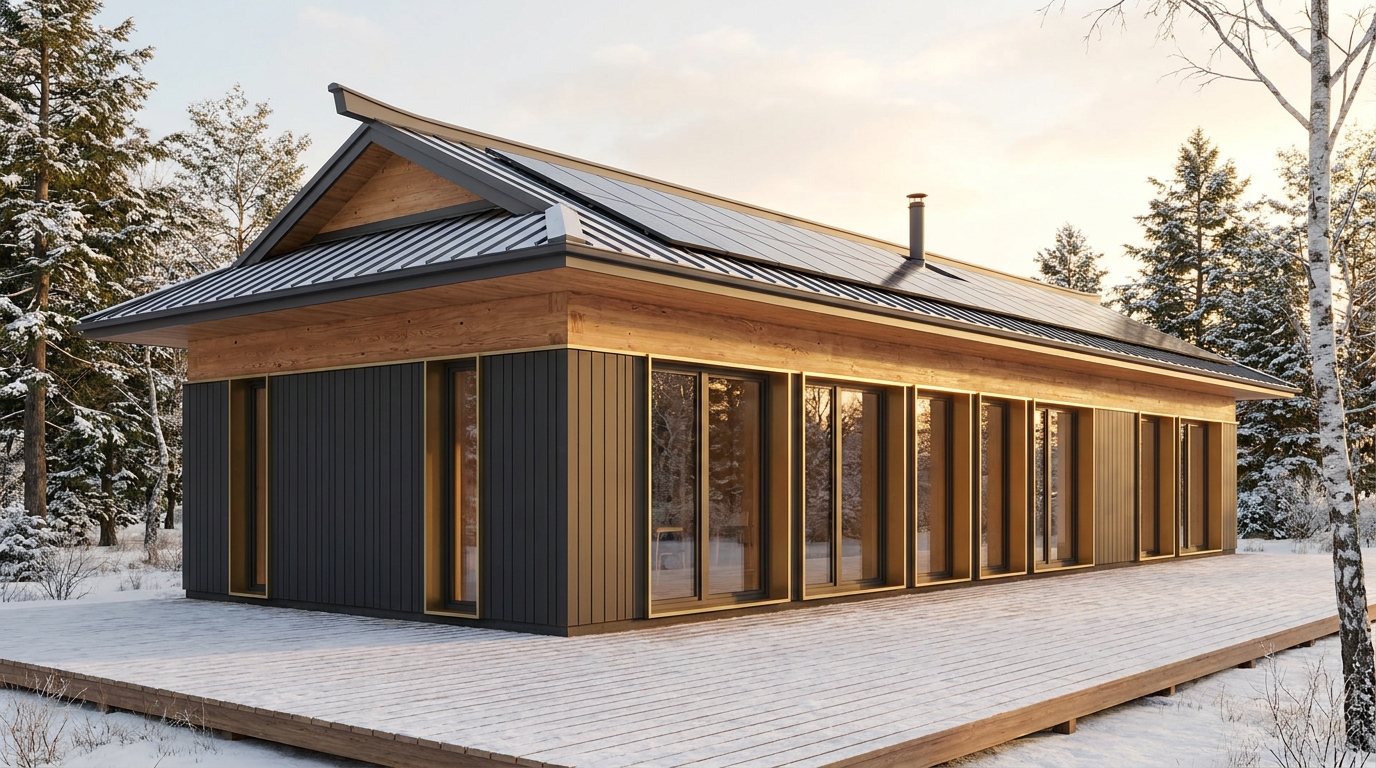 雨の家 外観 — AI render based on BIM specs