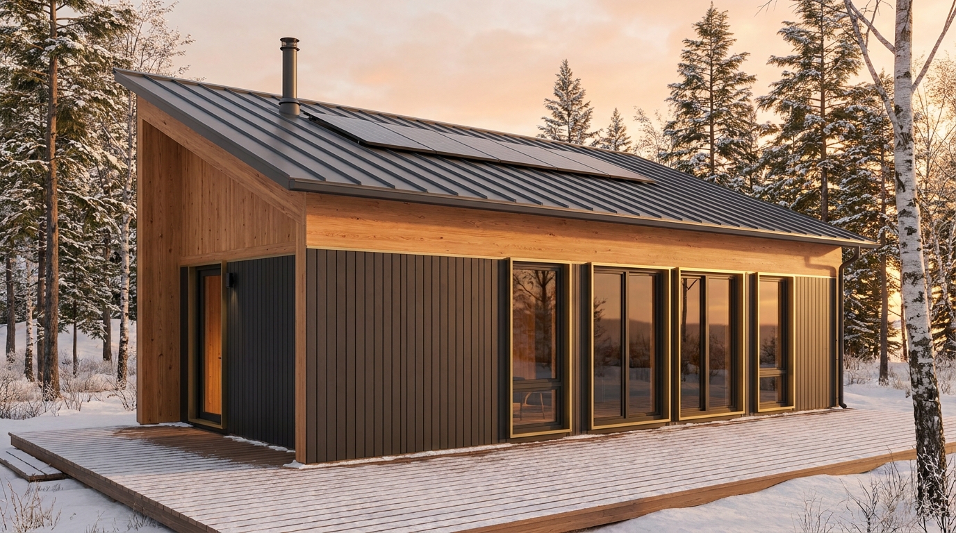 西の家 外観 — AI render based on BIM specs