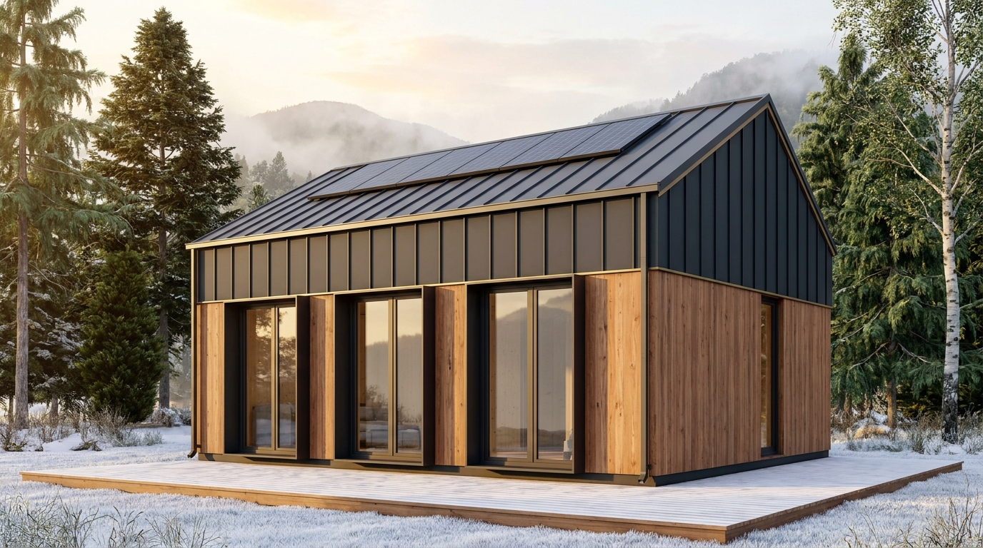 西の里 外観 — AI render based on BIM specs