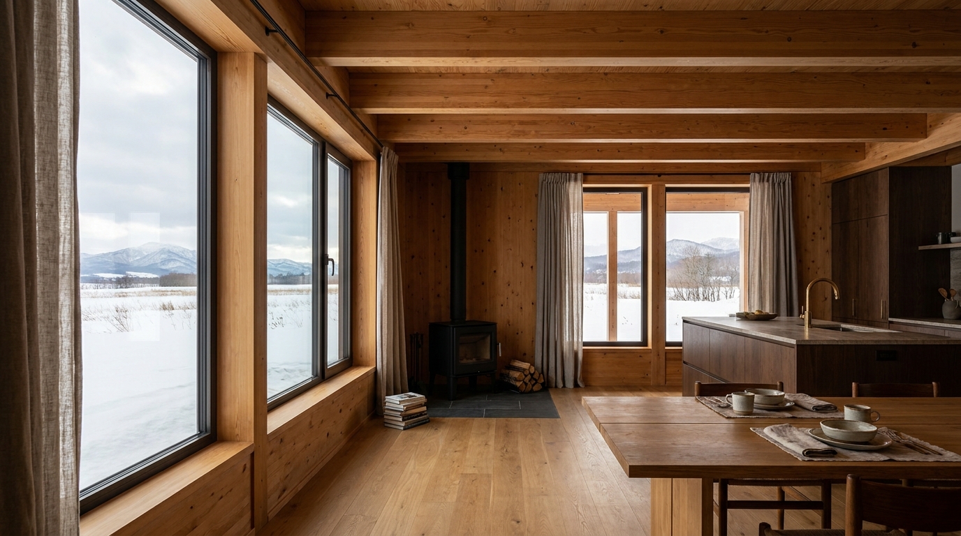 霜の小屋 内観