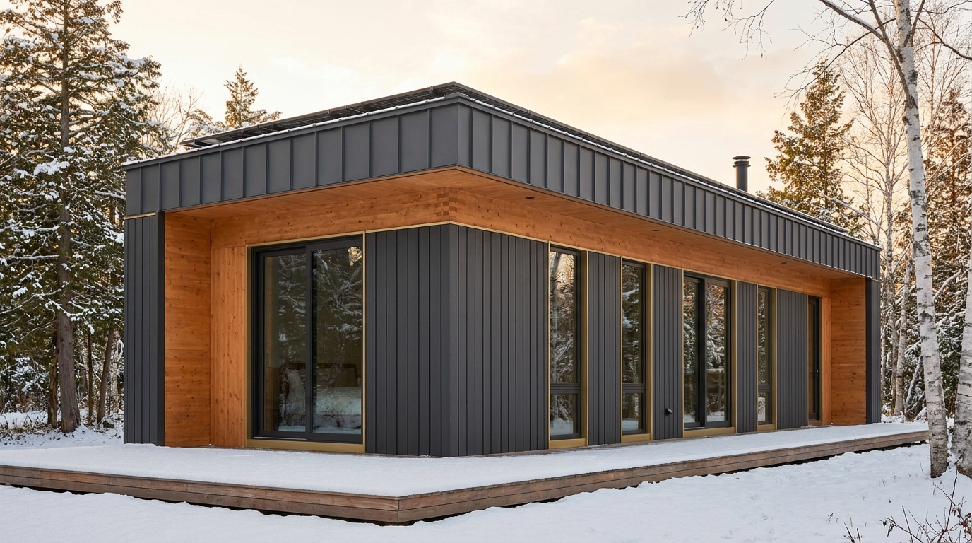 東の里 外観 — AI render based on BIM specs