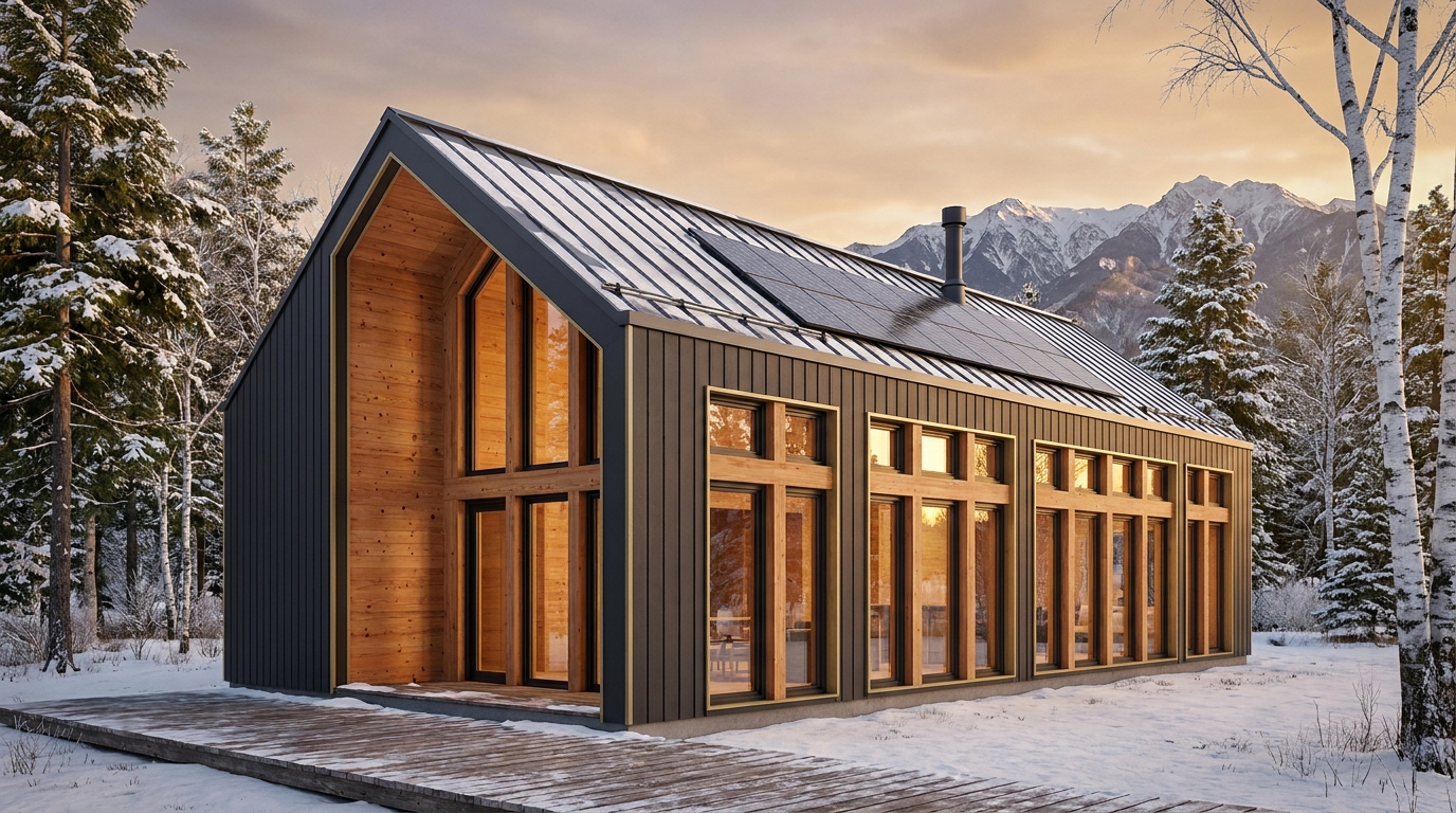森の庵 外観 — AI render based on BIM specs
