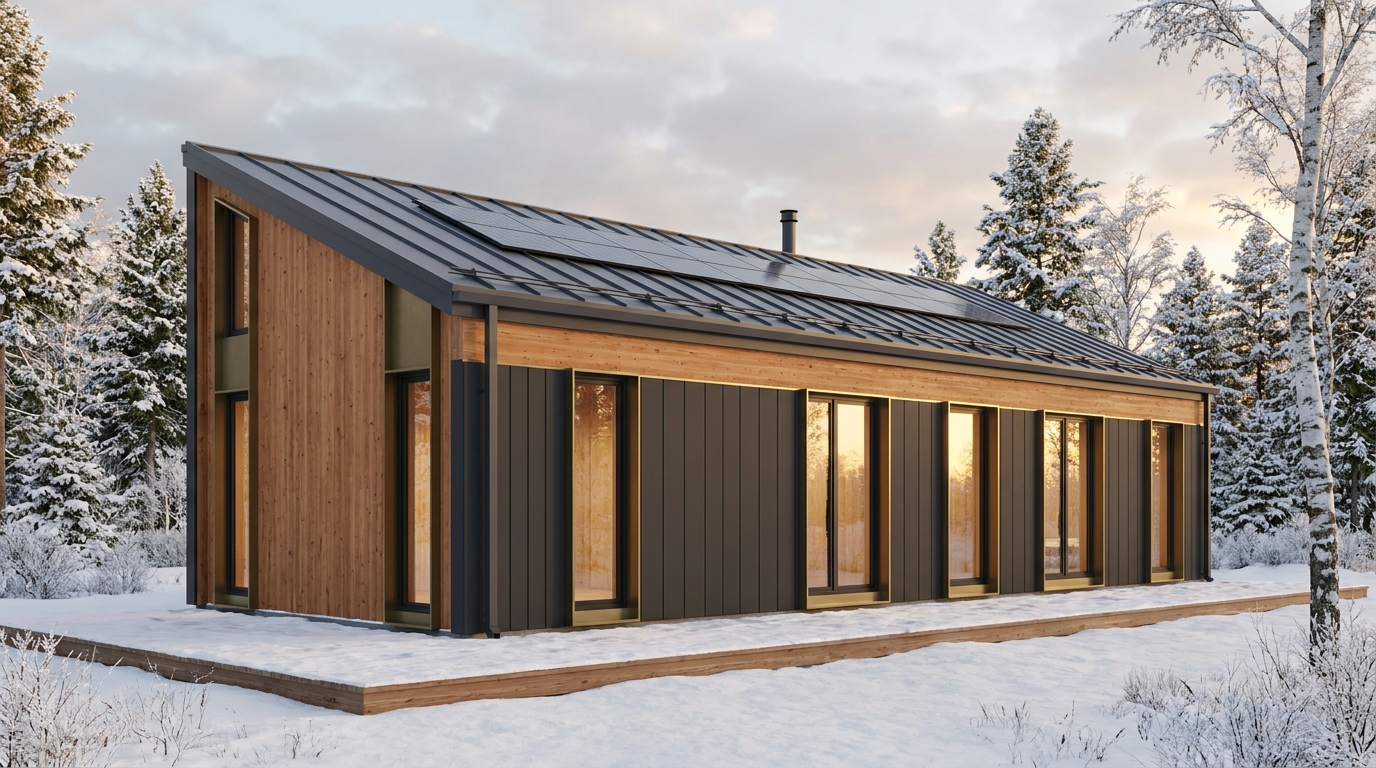 星の小屋 外観 — AI render based on BIM specs