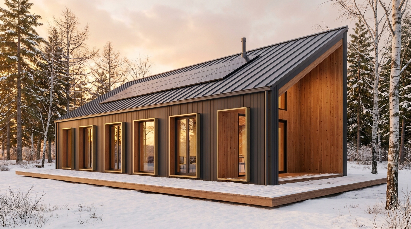 湖の館 外観 — AI render based on BIM specs