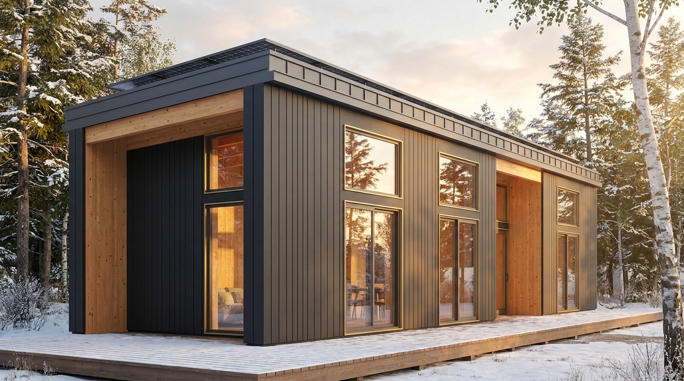 森の家 外観 — AI render based on BIM specs