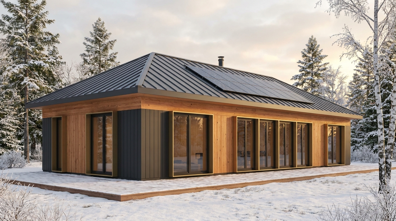 雨の杜 外観 — AI render based on BIM specs