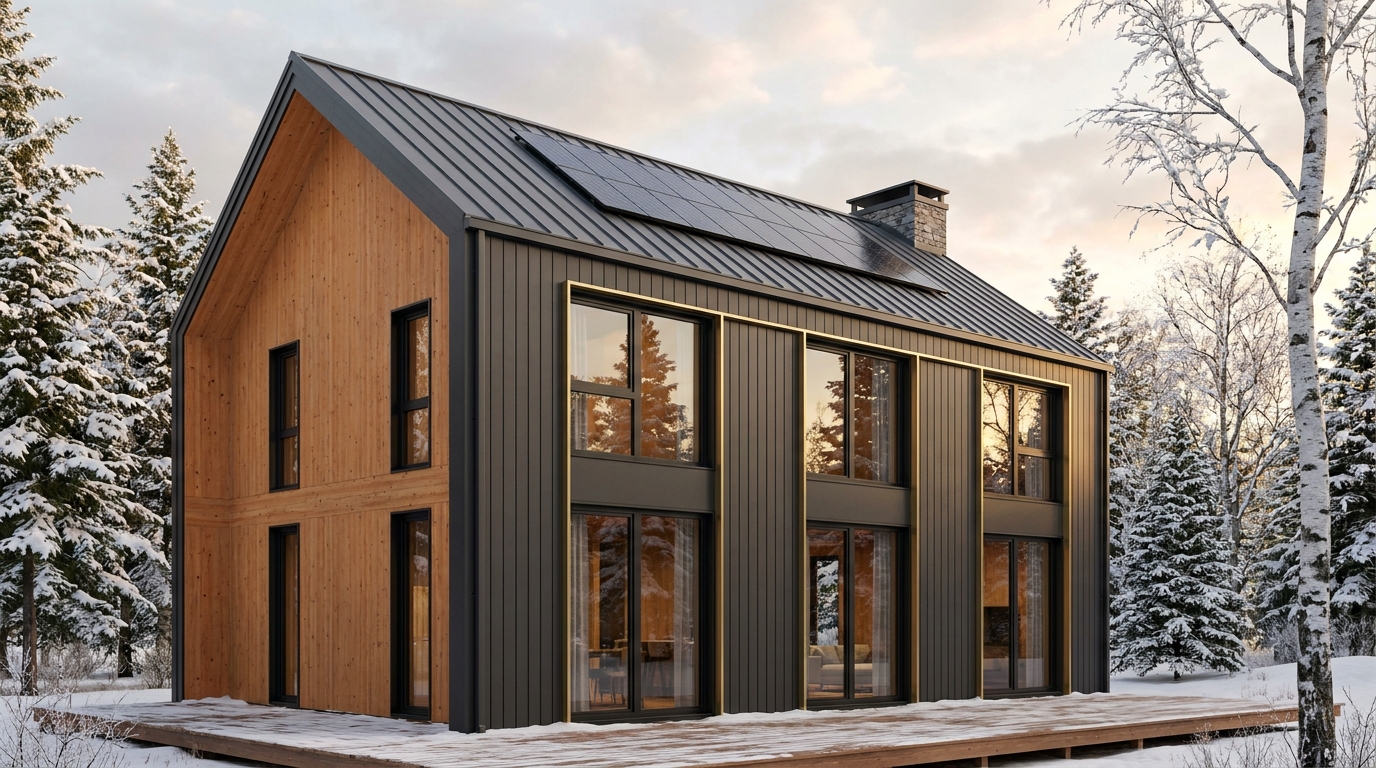 南の小屋 外観 — AI render based on BIM specs