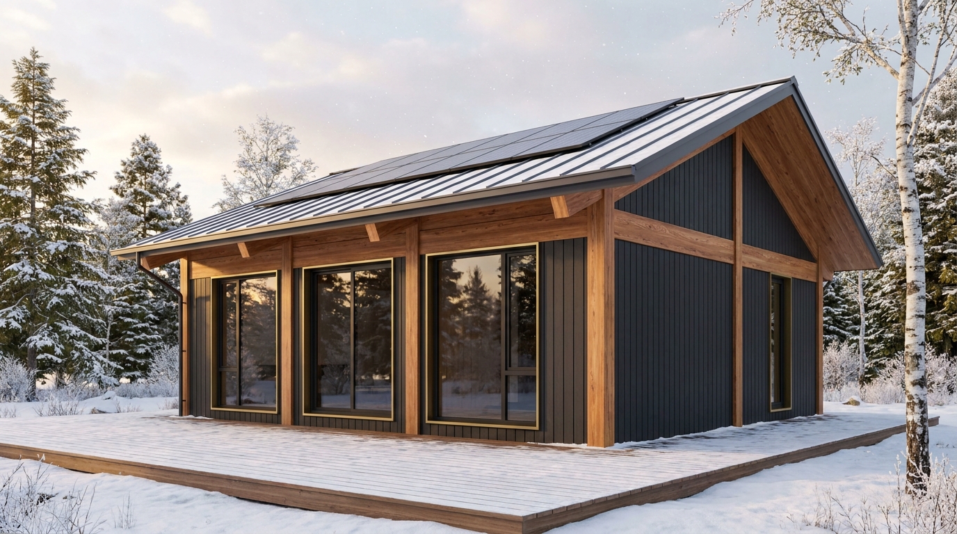 森の館 外観 — AI render based on BIM specs