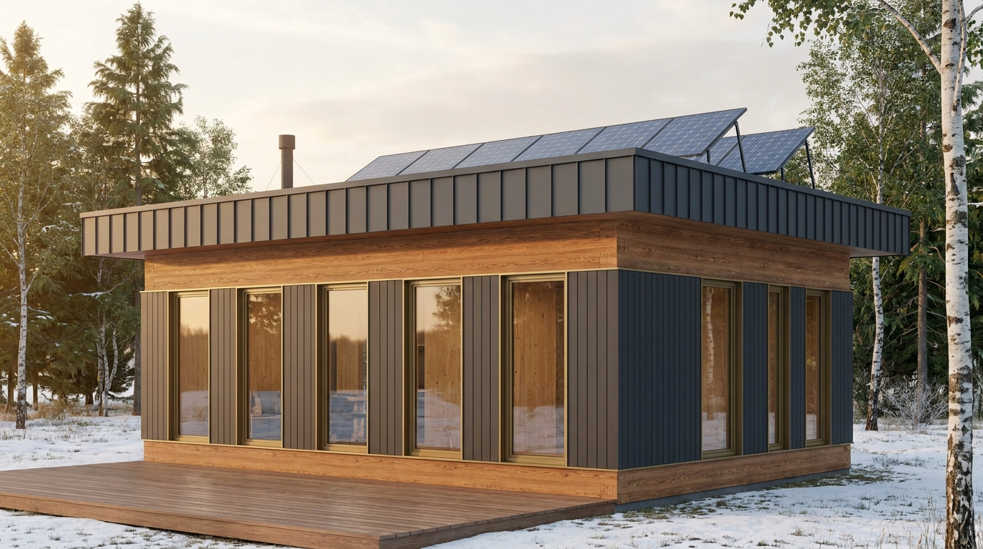 霧の巣 外観 — AI render based on BIM specs