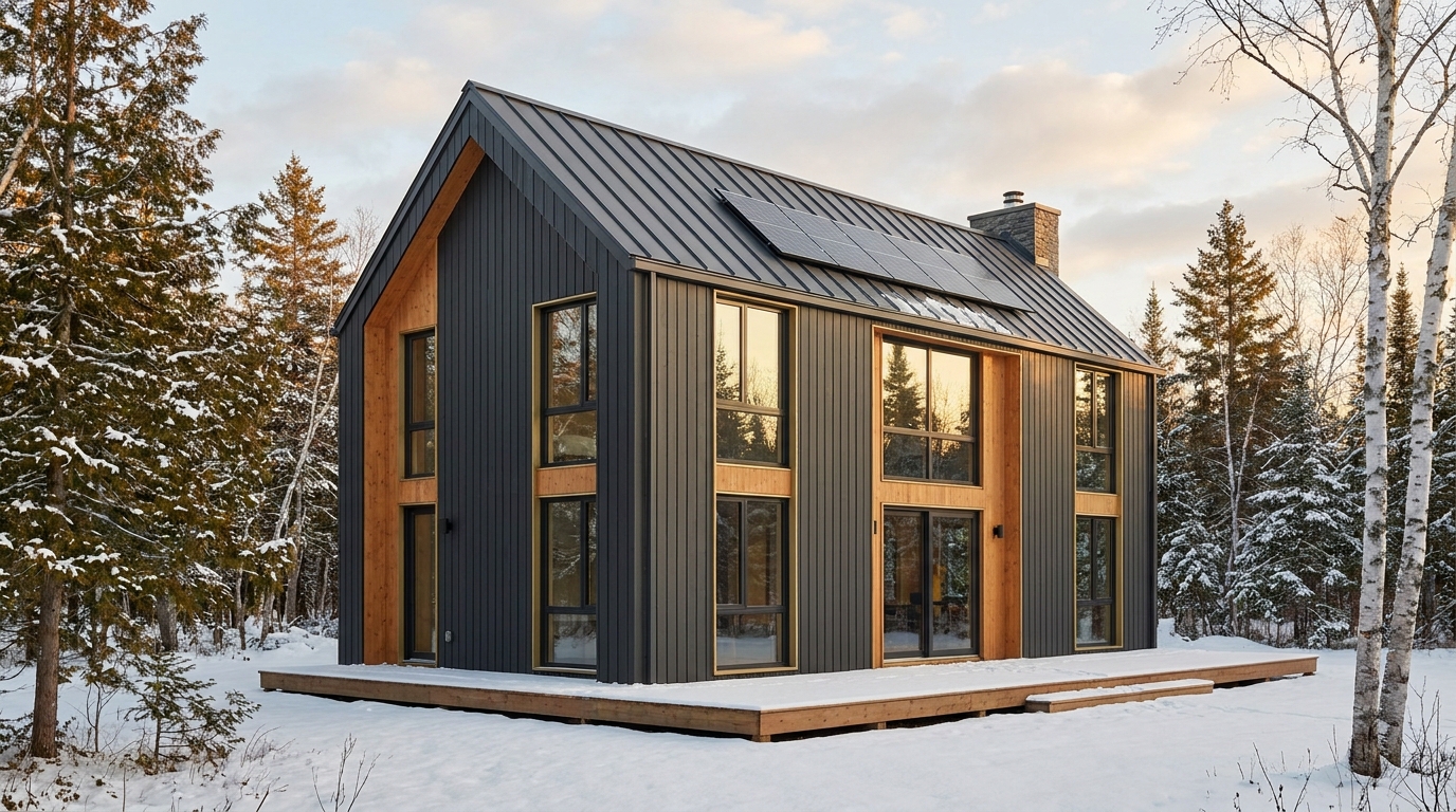 北の小屋 外観 — AI render based on BIM specs