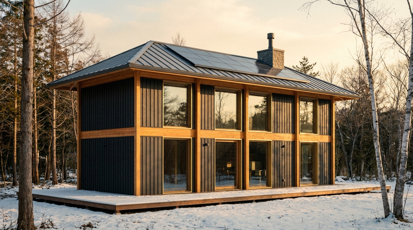 東の蔵 外観 — AI render based on BIM specs