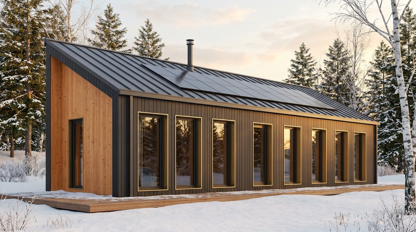 森の庵 外観 — AI render based on BIM specs