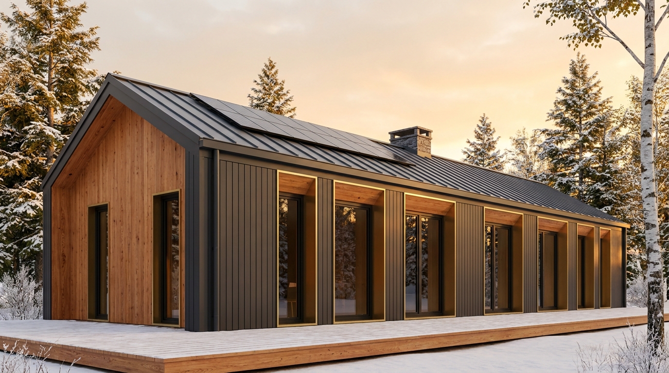 森の杜 外観 — AI render based on BIM specs