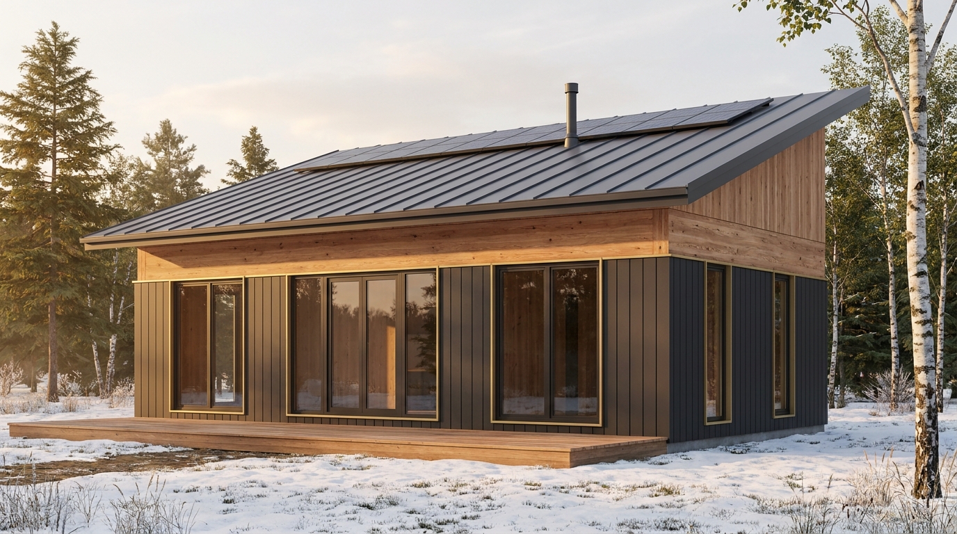 東の里 外観 — AI render based on BIM specs