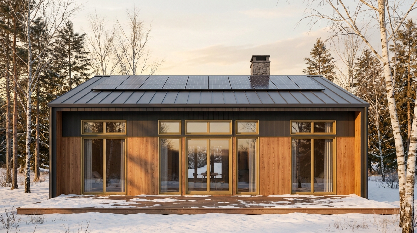 南の小屋 外観 — AI render based on BIM specs