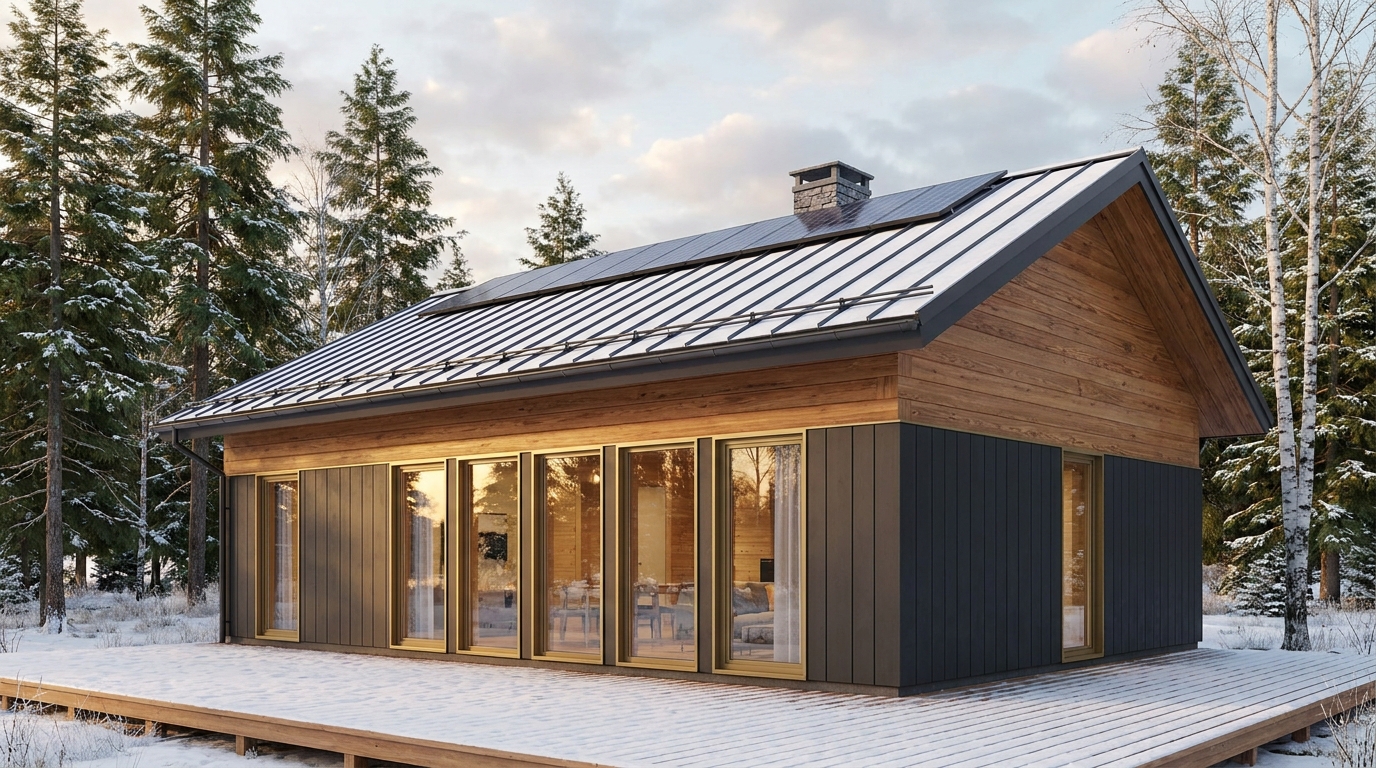 西の庵 外観 — AI render based on BIM specs