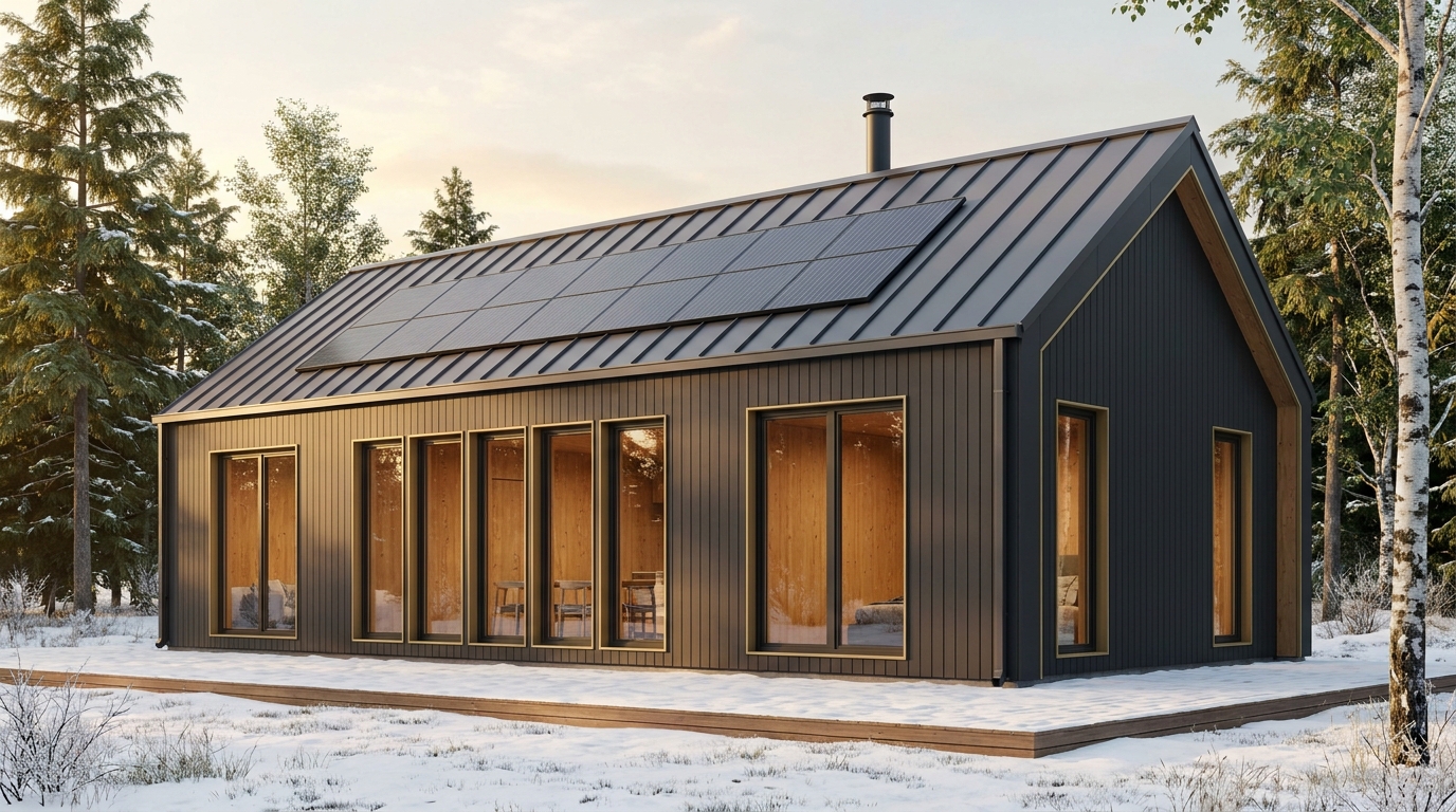 雨の里 外観 — AI render based on BIM specs