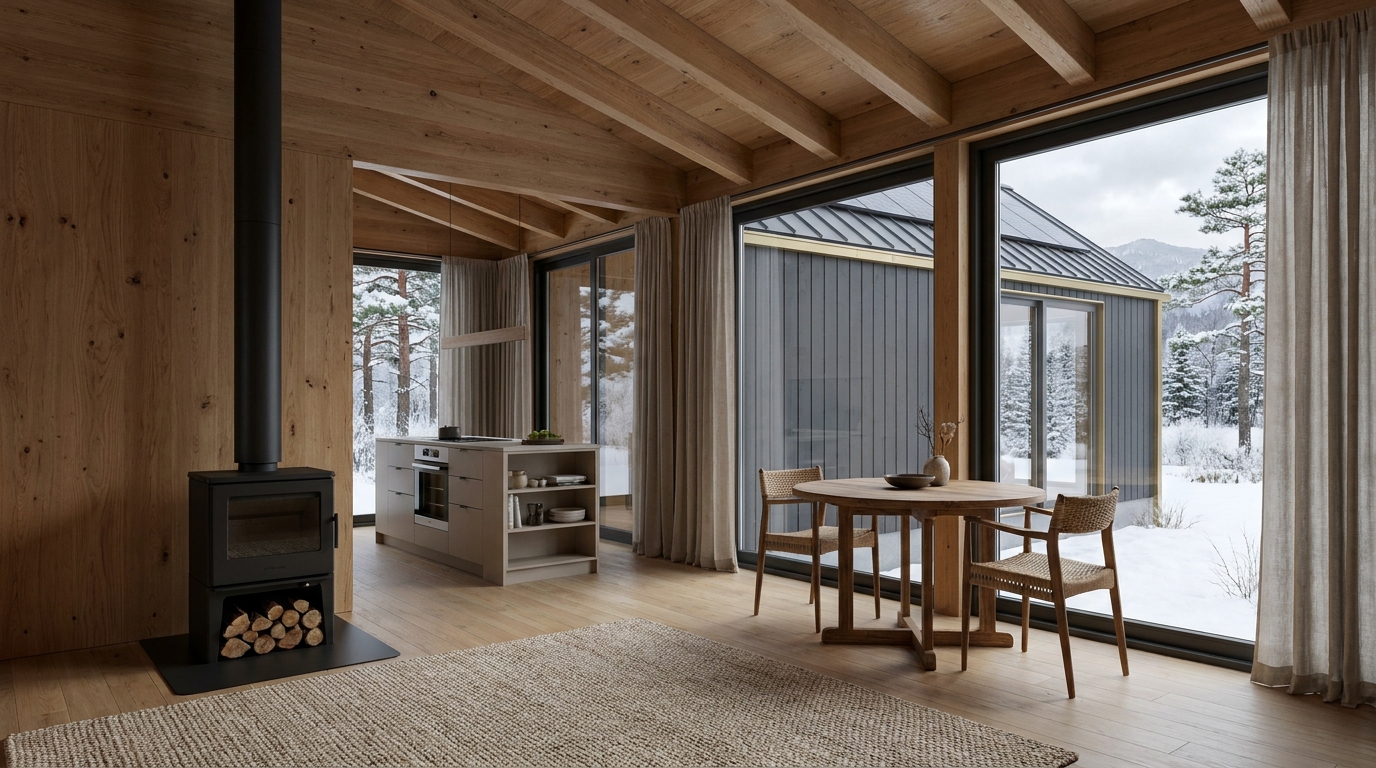 霜の小屋 内観