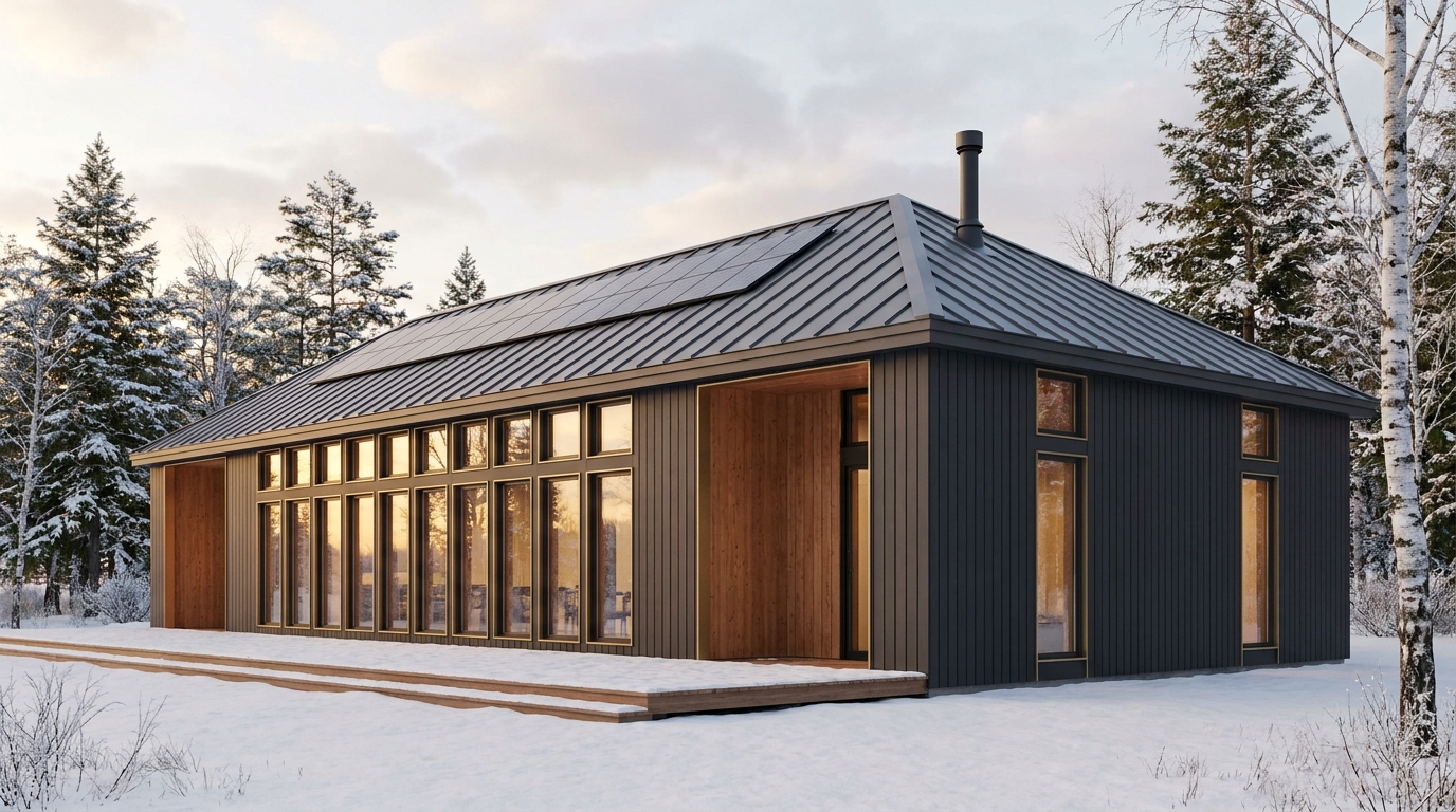 東の庵 外観 — AI render based on BIM specs
