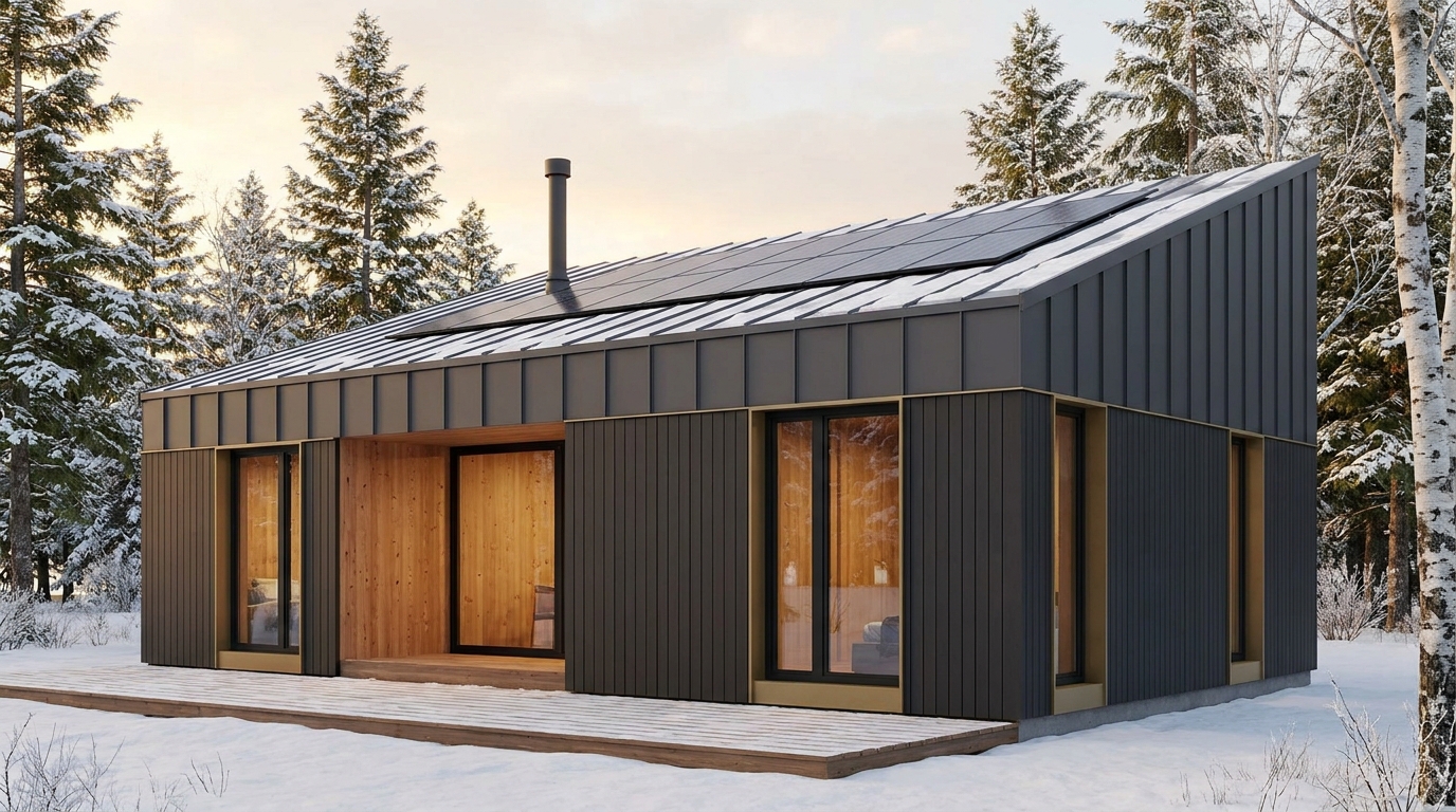 東の庵 外観 — AI render based on BIM specs